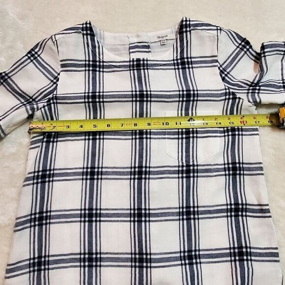 Madewell Blue and White Plaid Industry Button-Back Top, Size XXS - Picture 3 of 8